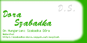 dora szabadka business card