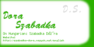 dora szabadka business card